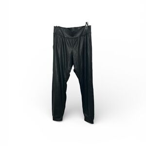 Womens Black Faux Leather Jogger Pants Commando Size Small